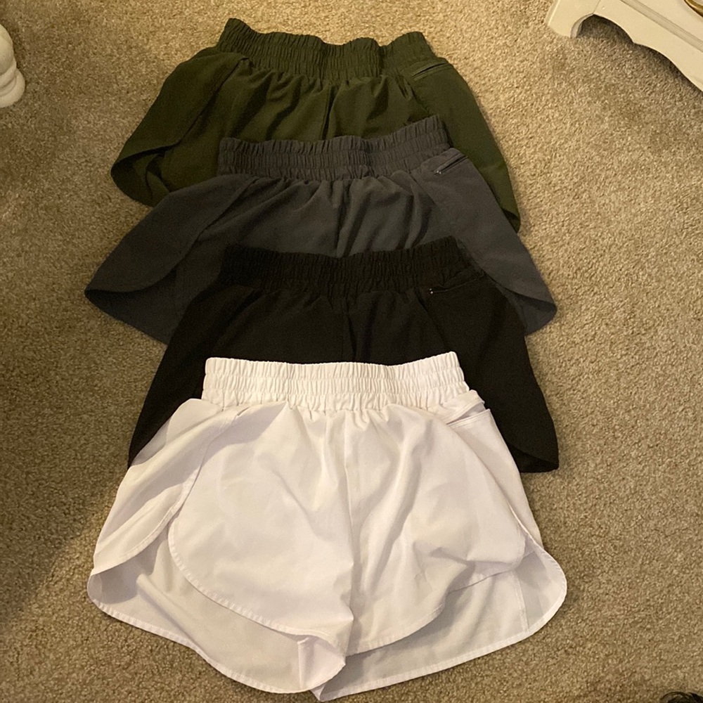 High waisted running shorts set of 4